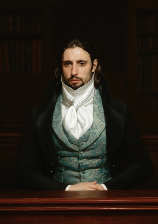 The same face, in oil