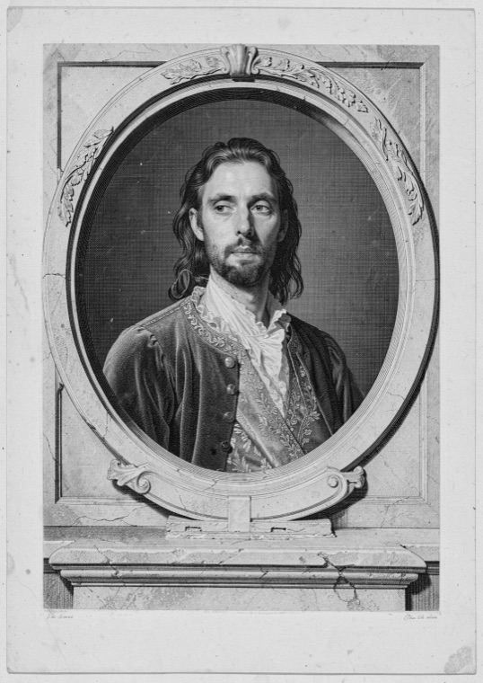 The same face, engraved